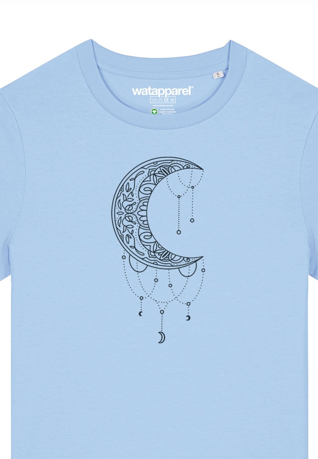 

Футболка с принтом MANDALA MOON watapparel, светло-голубой