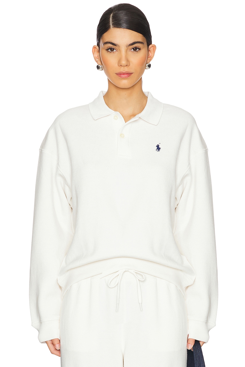 

Флисовый свитер с воротником-поло Polo Ralph Lauren, цвет nevis