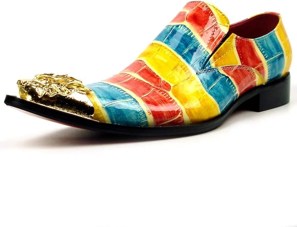 Лоферы FI-7433 мужские, кожаные, slip-on, с металлическим носком, мультиколор Fiesso by Aurelio Garcia