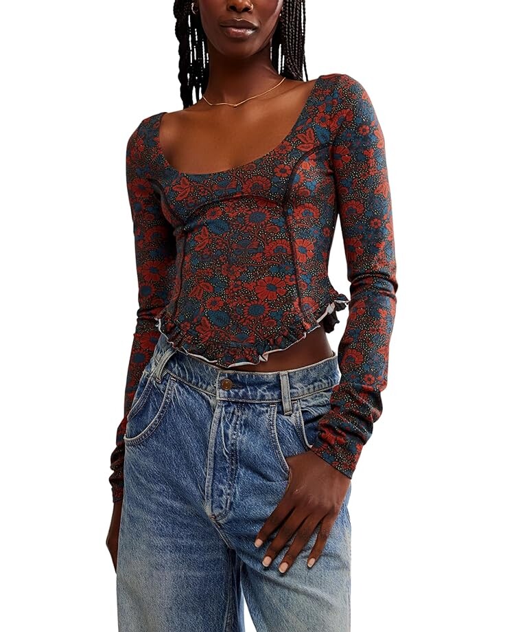 

Лонгслив Free People Melanie Long Sleeve, цвет Night Combo