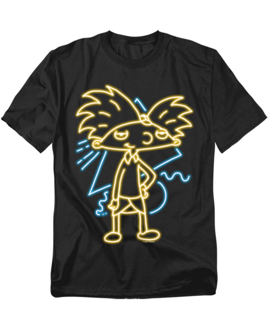 

Футболка неонового цвета больших размеров Hey Arnold, Black, Черный, Футболка неонового цвета больших размеров Hey Arnold, Black