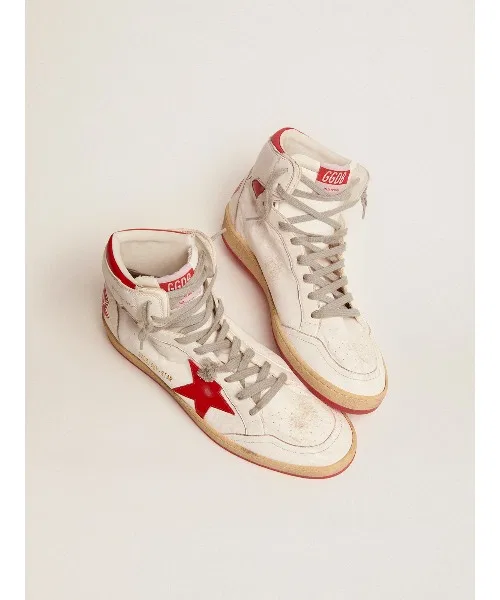 Мужские кроссовки GOLDEN GOOSE Sky-Star с красными вставками