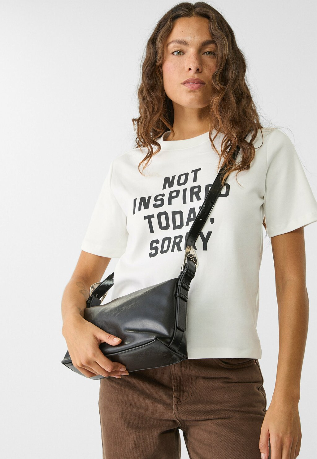 

Сумка через плечо TRENDY WITH BUCKLE Stradivarius, черный
