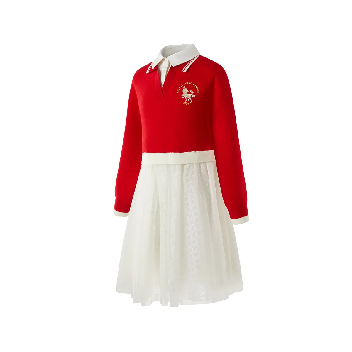 Платья с лацканами, средней длины FILA KIDS, legend красный — фото 4
