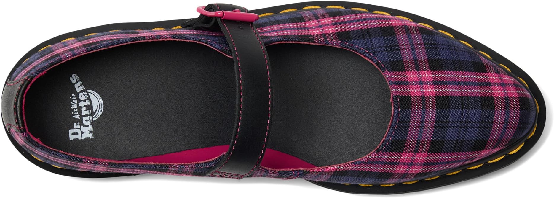 Балетки Dr. Martens Elphie Mary Jane, цвет Black/Pink Multi Tartan — фото 2