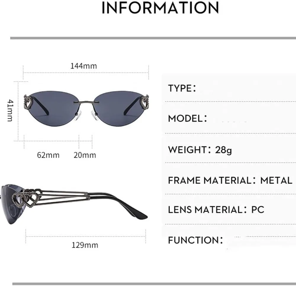 

Винтажные черные солнцезащитные очки без оправы для женщин и мужчин, модные панк-очки, солнцезащитные очки с защитой от УФ-излучения UV400 TKKTLLT, Gold Tea