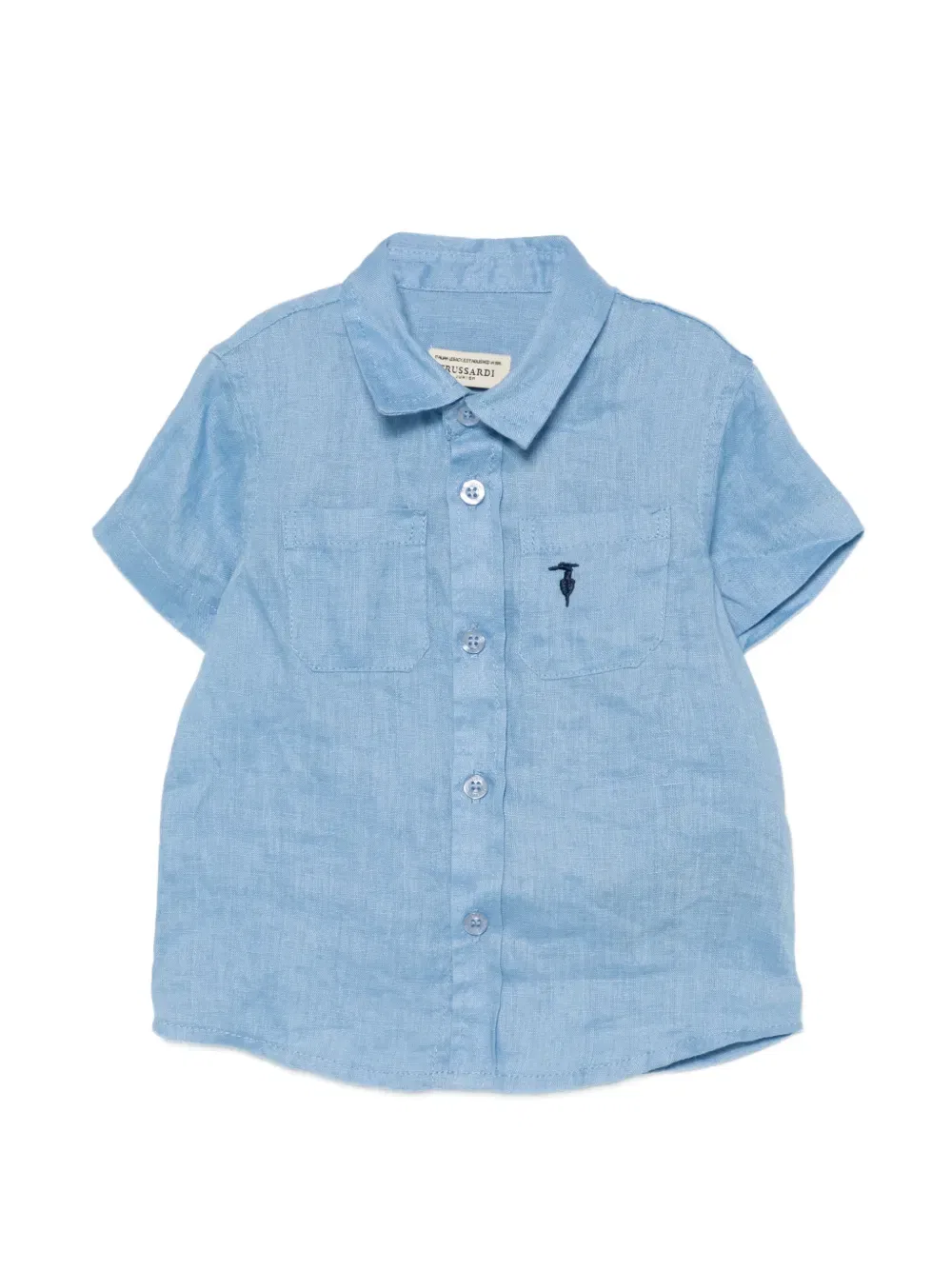 Рубашка с вышитым карманом Trussardi Junior, синий