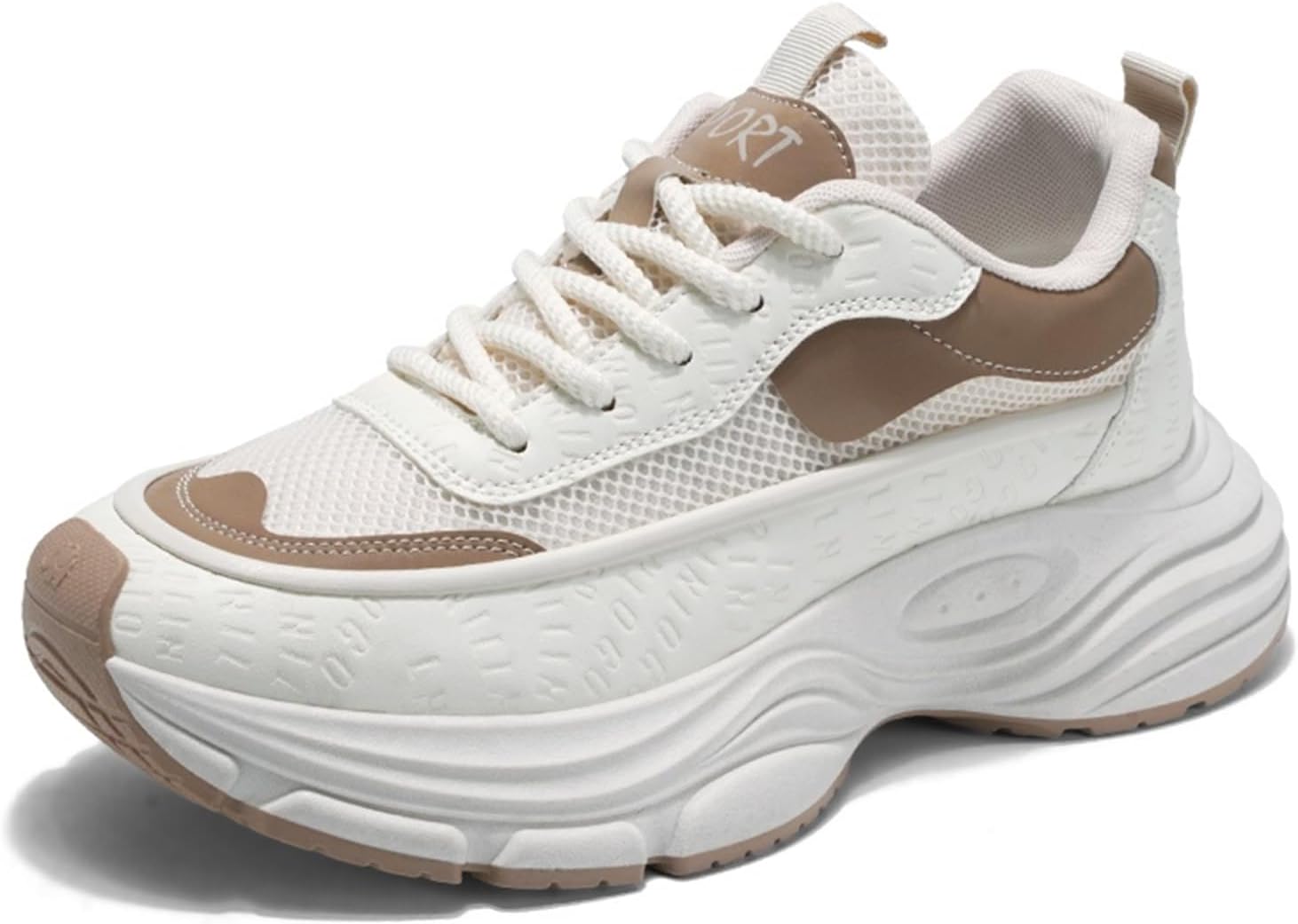 

Модные дышащие кроссовки с сеткой и шнуровкой на высокой массивной подошве для мужчин, легкие, с нескользящей подошвой, с круглым носком, для ходьбы, бега, повседневного спорта и тренажерного зала Netehadi, Mikaqi