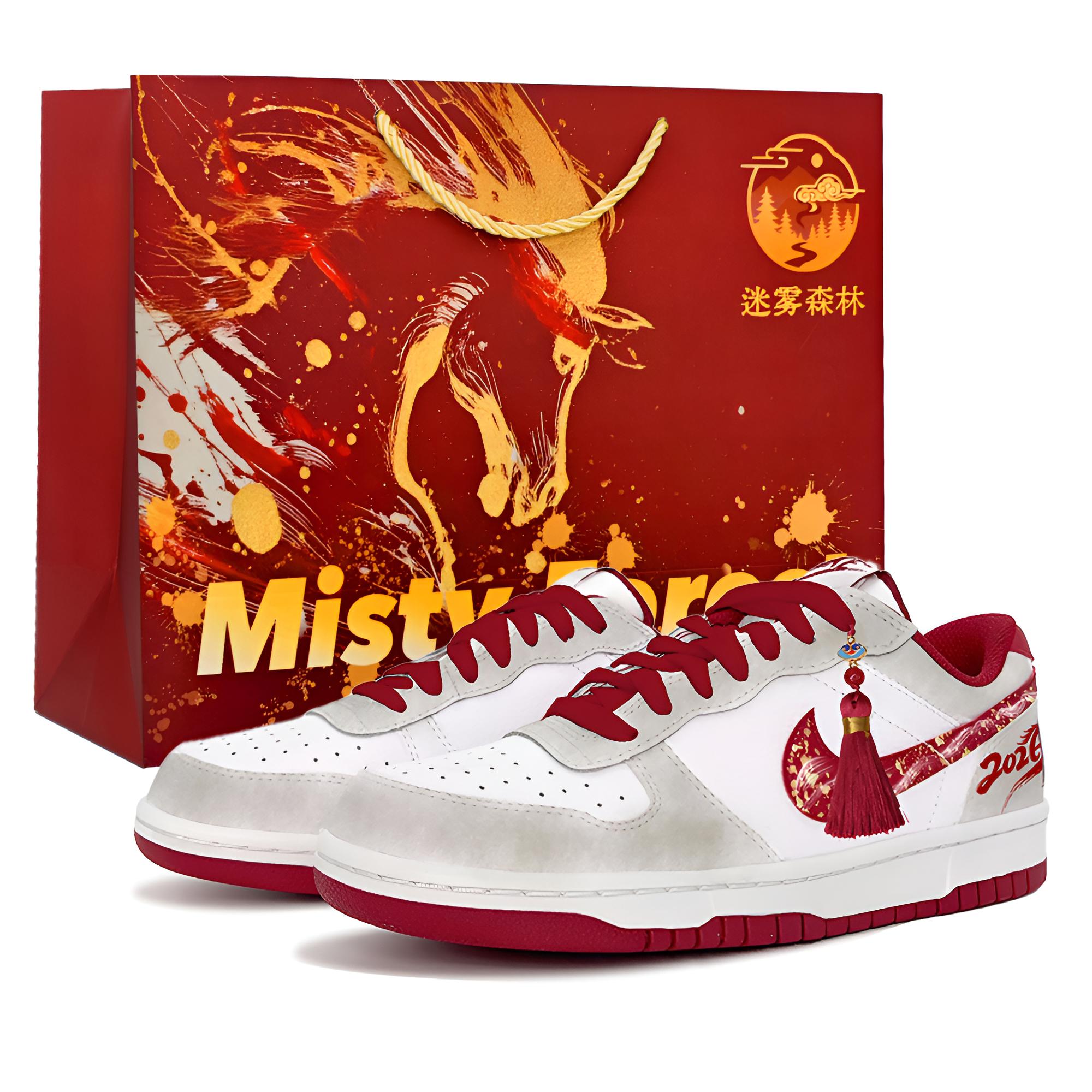 

Nike Big Galloping Horse Red Gold, Year Of The Horse, Shopping Bag, мужские низкие скейтерские кроссовки, красные