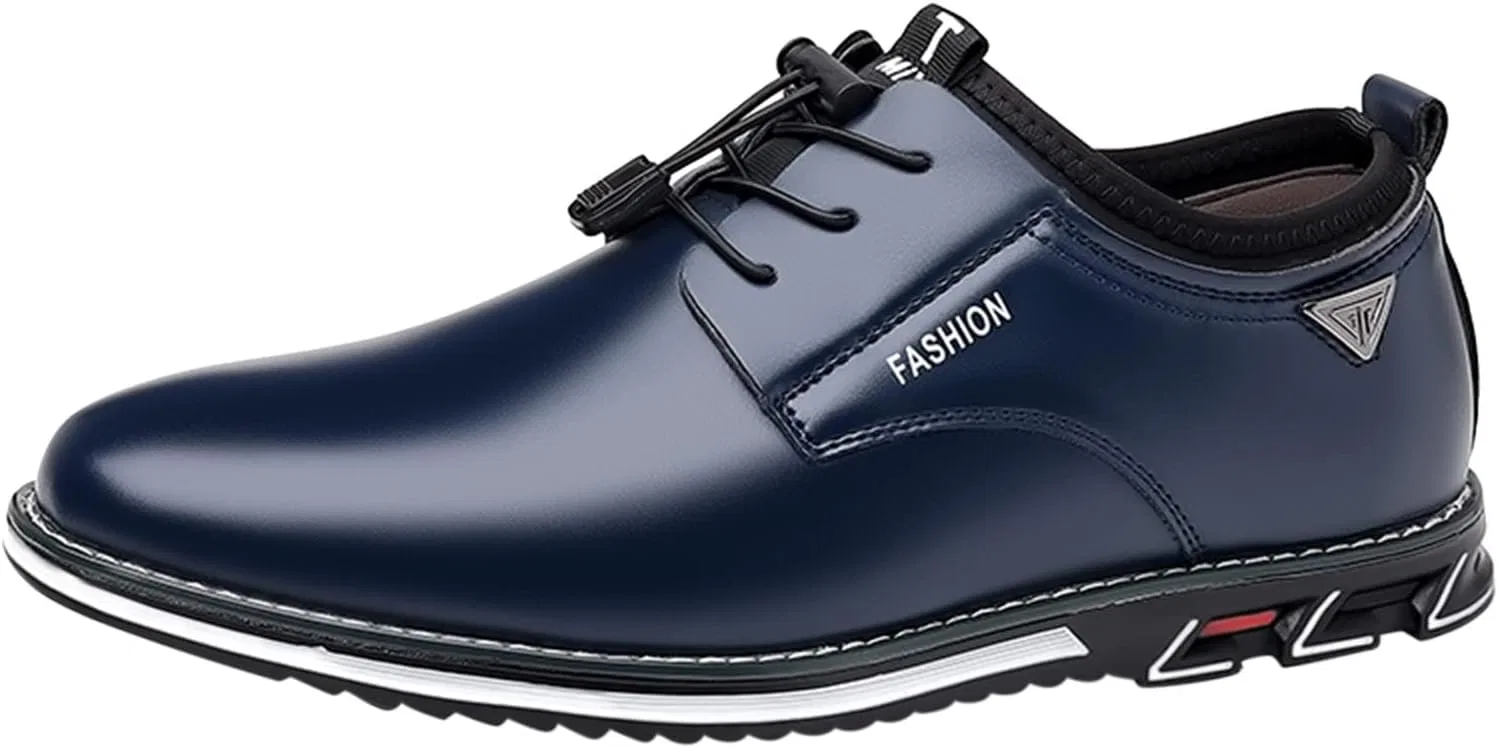 Туфли Men Shoes Size 8 Fashion Breathable Comfortable Business Lace Up Work Casual Solid Color Leather Shoes Men Casual Shoes Leather Shoes Size 12 Generic, Blau