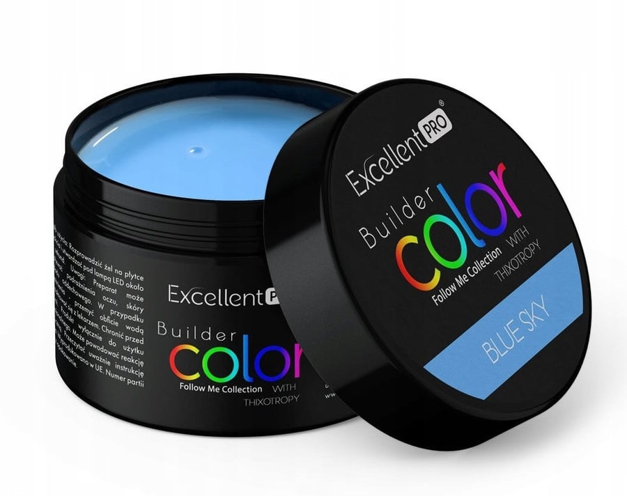 

Цветной строительный гель Excellent Pro Builder Gel Blue Sky 15 г