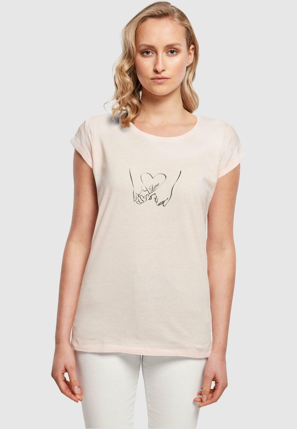 

Футболка с принтом LOVE 2 EXTENDED SHOULDER Merchcode, фуксия