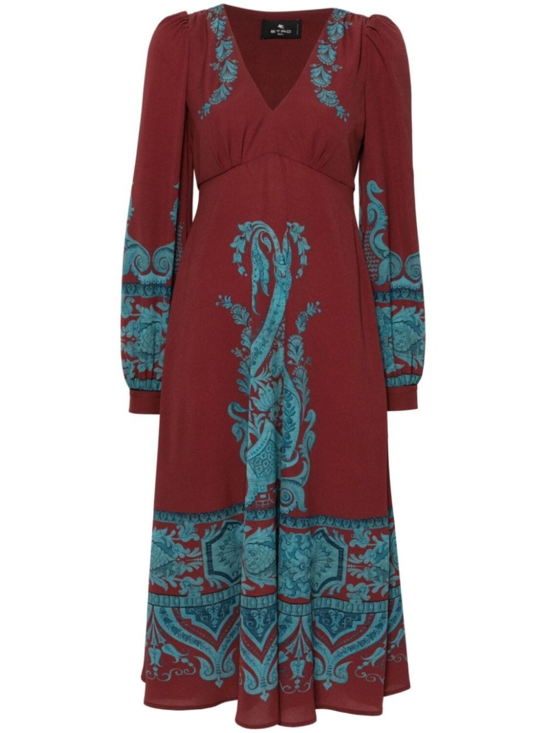 

ETRO платье миди с принтом пейсли, красный