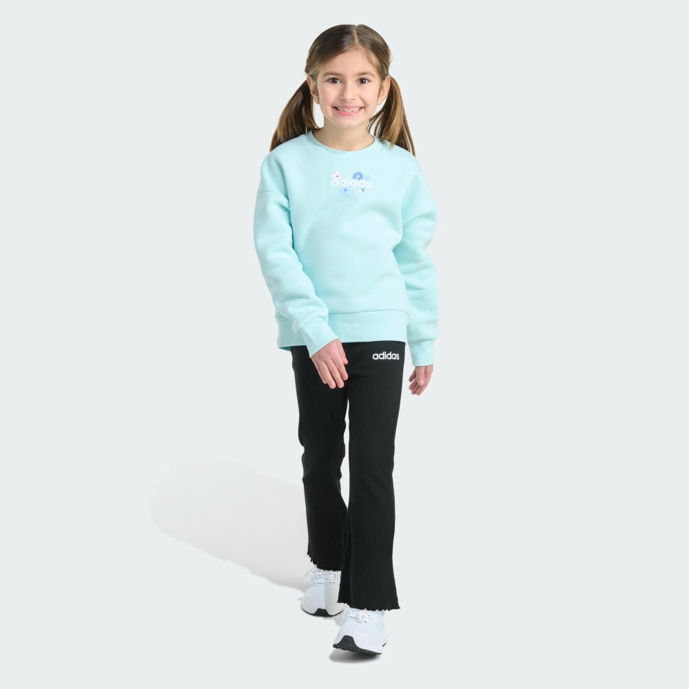 

Спортивный костюм Adidas 2-Piece Long Sleeve Crewneck Fleece Pullover & Ribbed Flare Pant Set, цвет Halo Mint