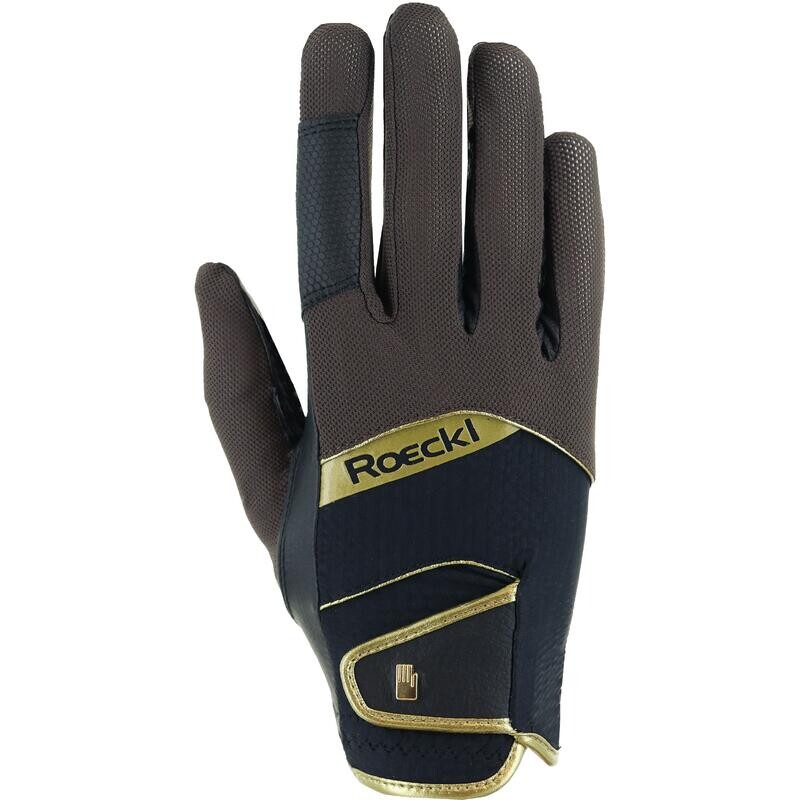 

Перчатки для верховой езды Roeckl, цвет dunkelbraun/schwarz/gold