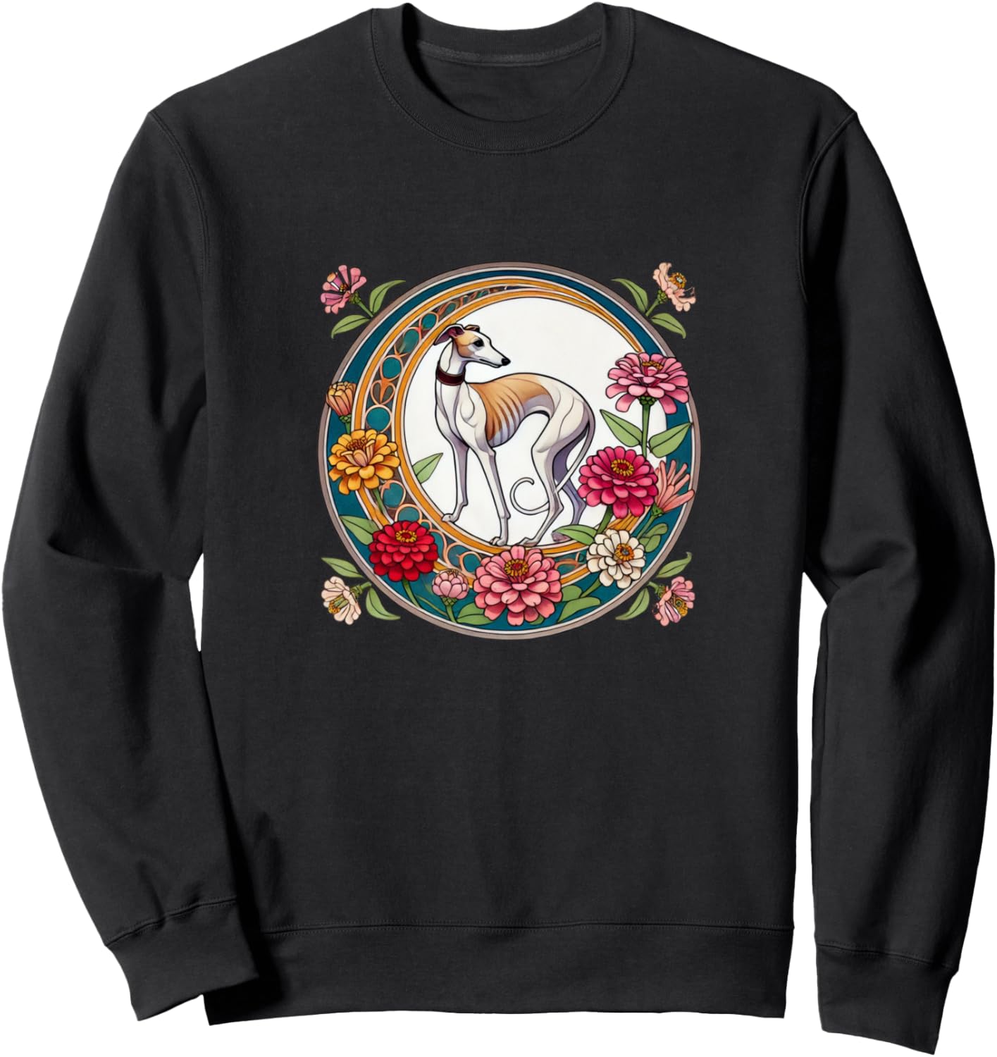 

Иллюстрация виппета в стиле модерн. Толстовка для любителей виппетов Vintage Whippet Lovers Snugg, черный