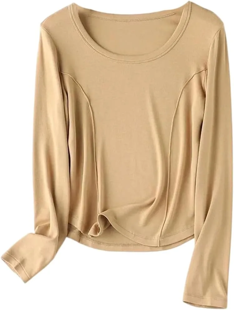 

Женский топ из шерстяной смеси с длинными рукавами и облегающим кроем Mkjuuior