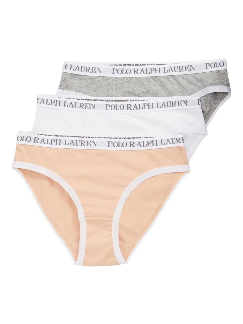 Комплект трусов с логотипом на поясе Polo Ralph Lauren Kids, серый