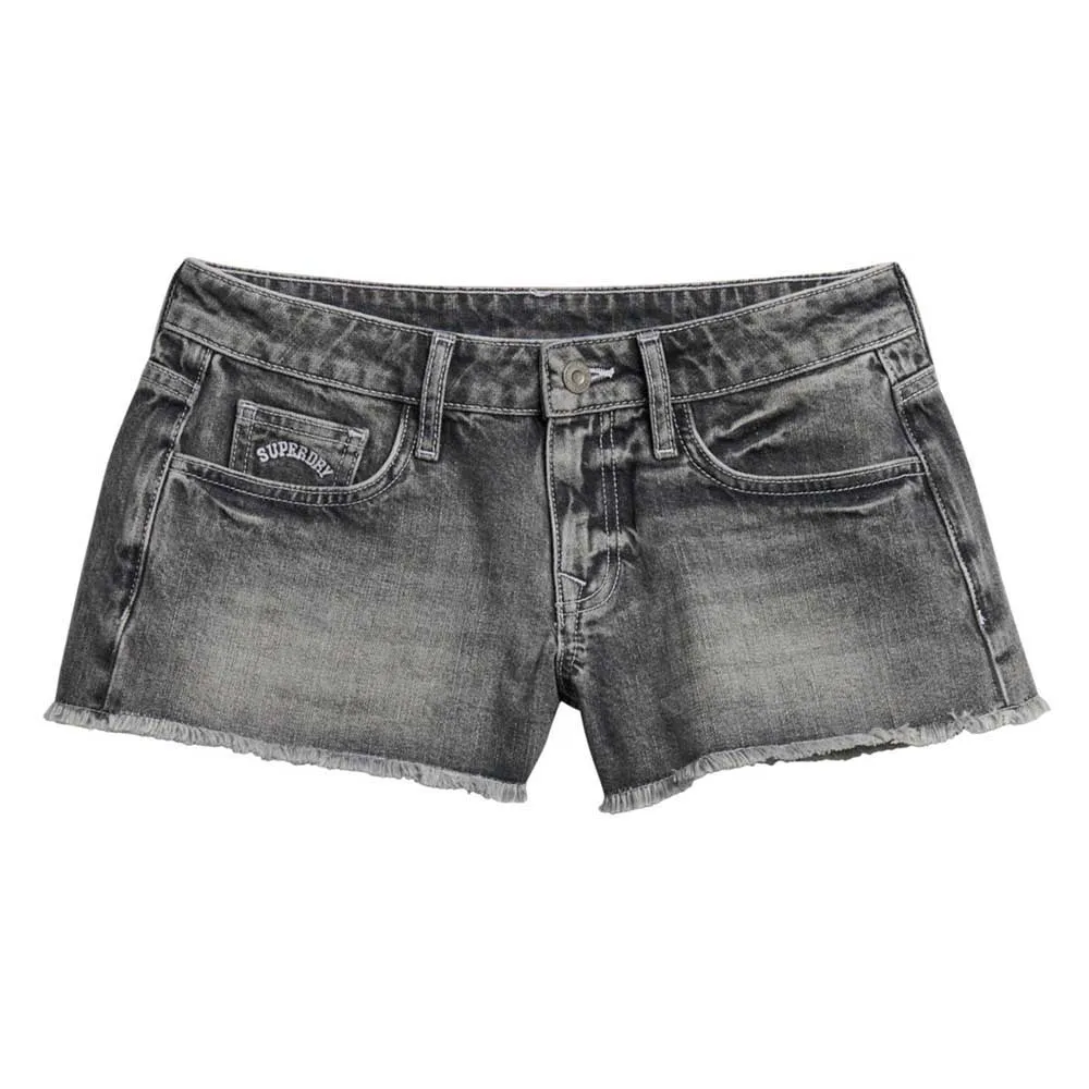 

Шорты Superdry Low Rise Denim Hot denim shorts, серый