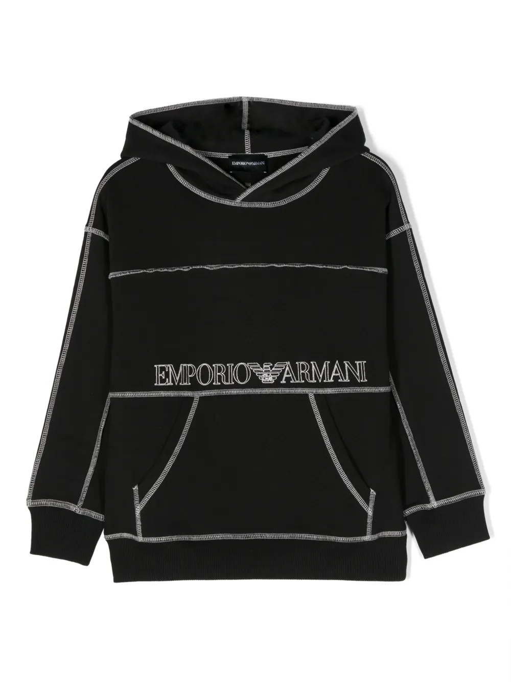 

Худи с логотипом Emporio Armani Kids, черный
