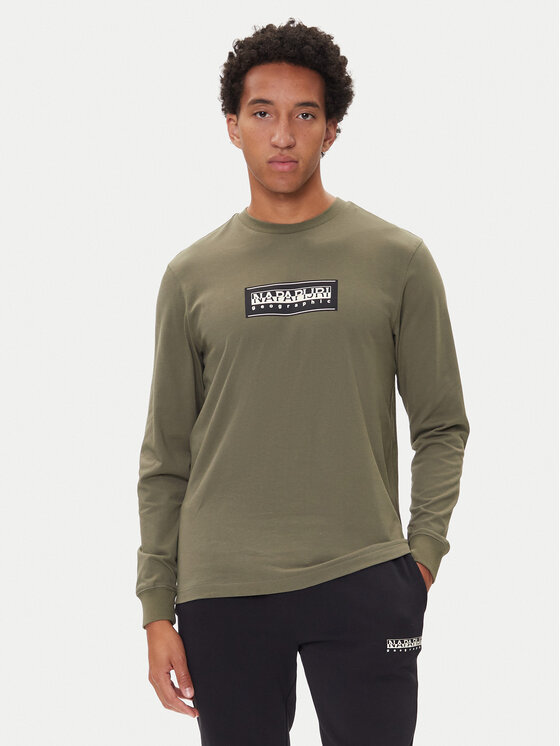 

Лонгслив regular fit S-Box Logo NP0A4I3M Napapijri, хаки