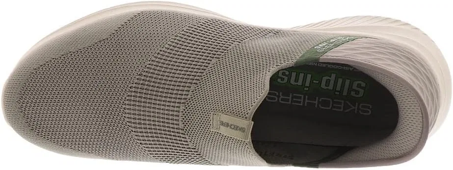 Мужские спортивные туфли Skechers Ultra Flex 3.0 Smooth Step, Taupe Knit Olive Trim — фото 2