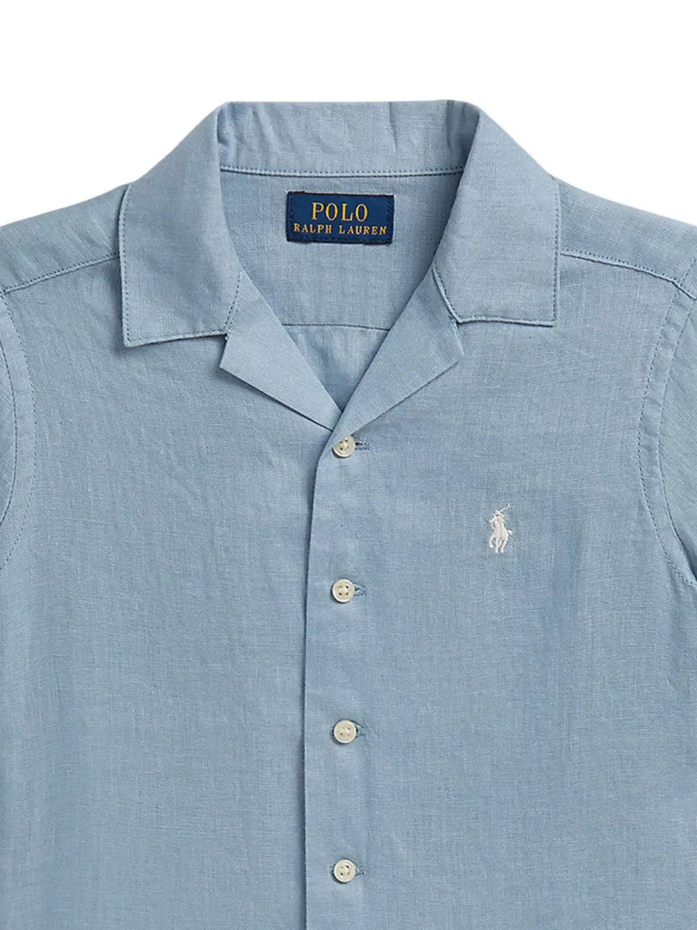 Рубашка с отложным воротником Polo Ralph Lauren Kids, синий — фото 4
