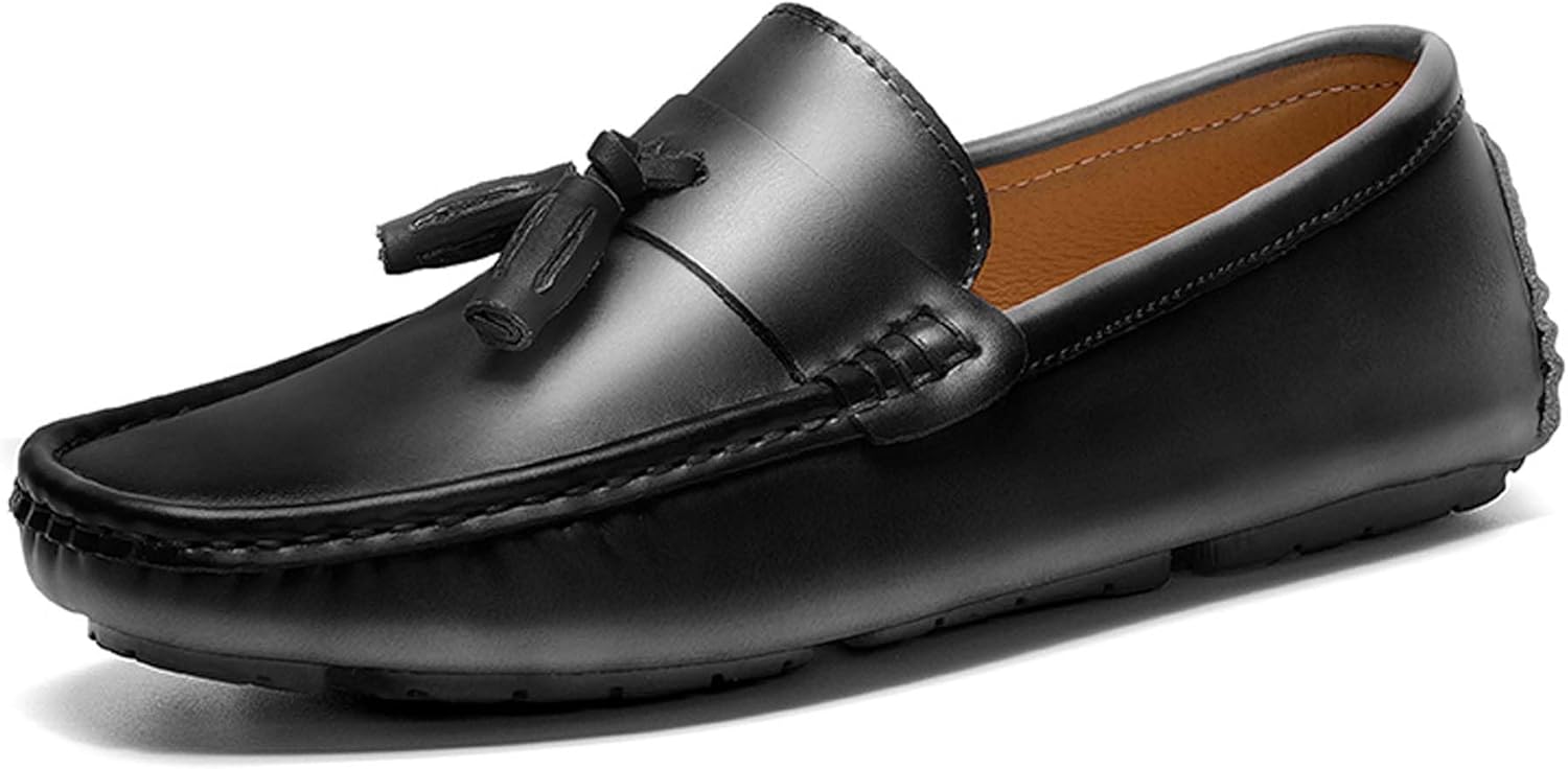 

Мужские лоферы Penny с модными кисточками, деловые повседневные формальные туфли, удобные, дышащие, для прогулок, вождения, офиса, встреч, свадеб, униформы, костюмов, платьев, кожаные туфли Generic, черный