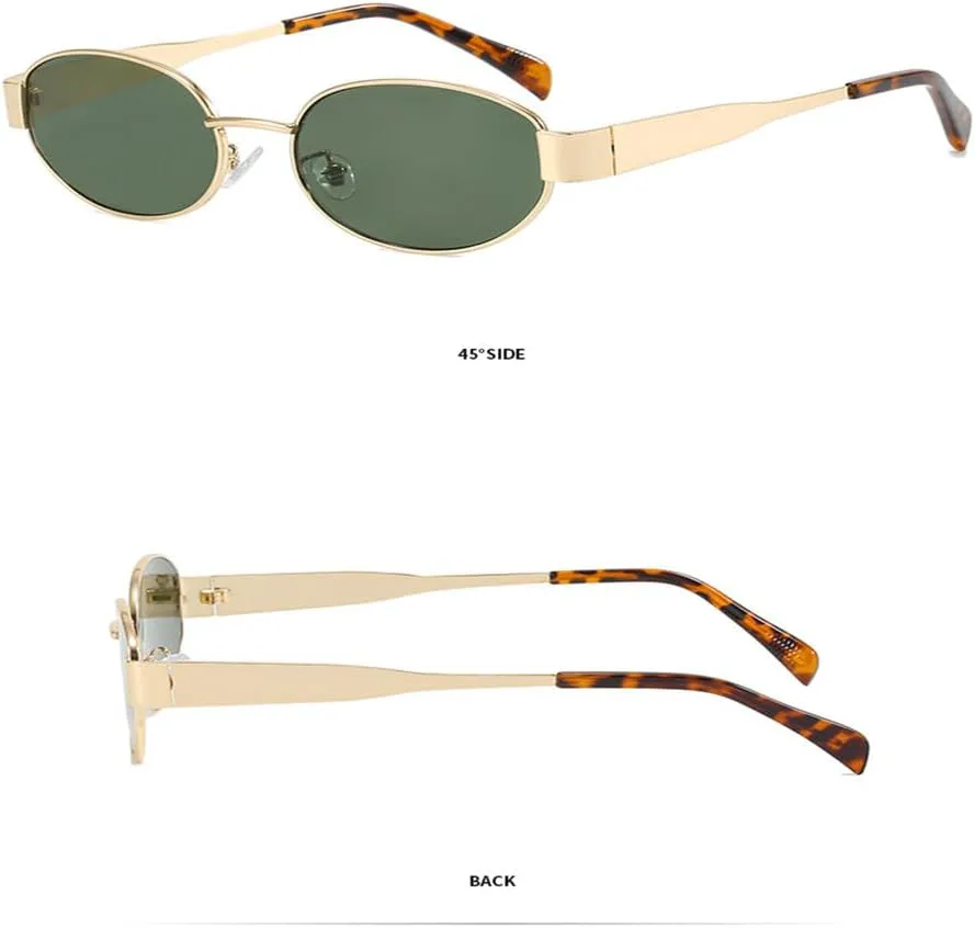 

Солнцезащитные очки в овальной оправе в стиле панк, металлические, классические винтажные, в стиле стимпанк, с защитой от УФ-излучения UV400 KTUCN, C2goldbrown