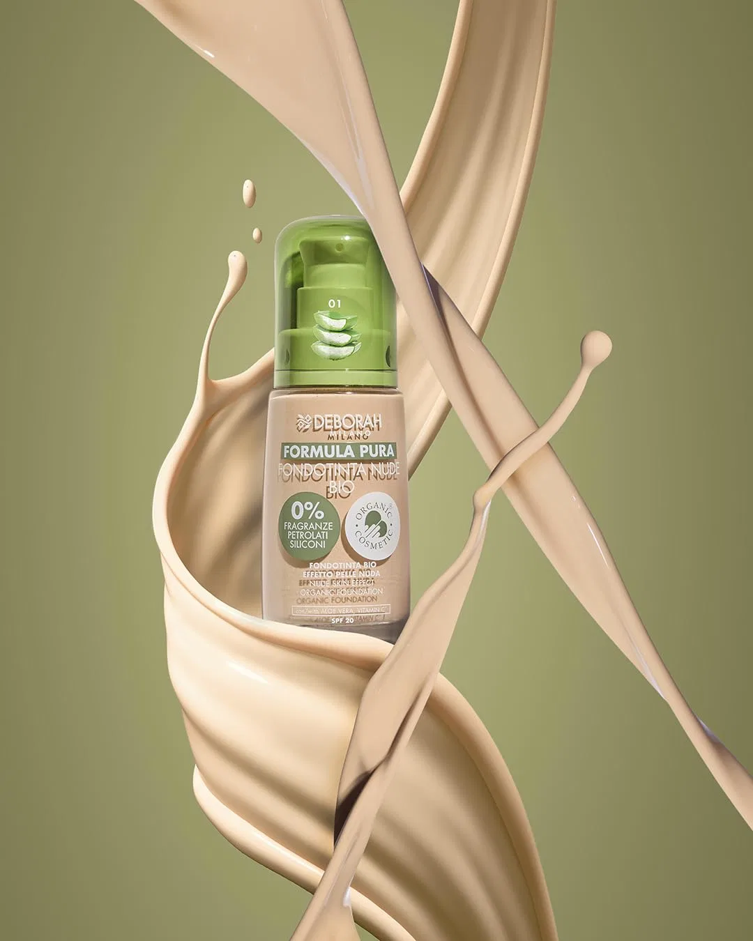 Органический тональный крем Deborah Milano Formula Pure Nude BIO Deborah, 03 Beige — фото 4