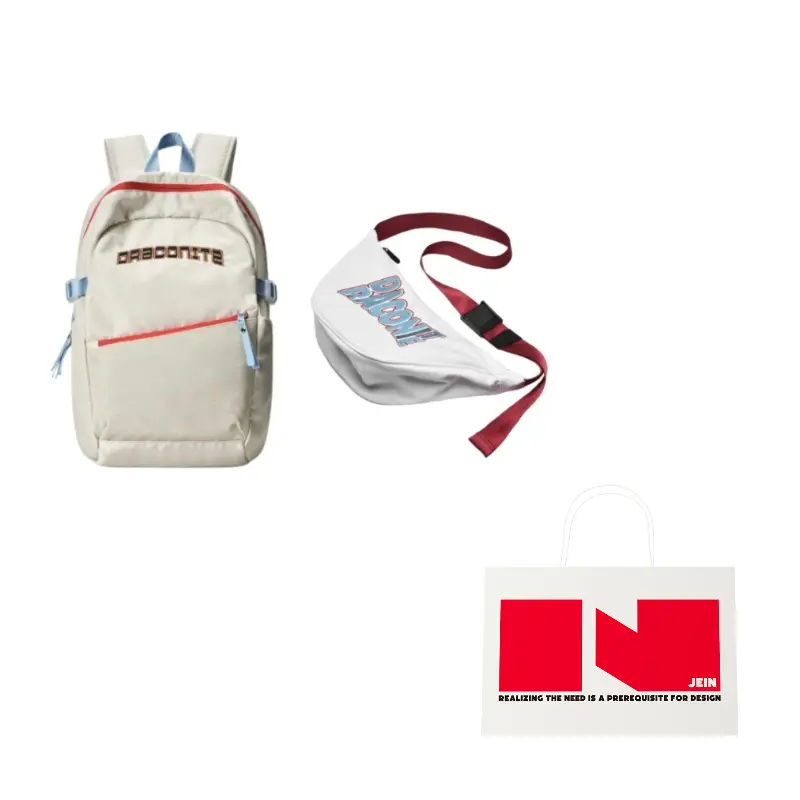 

DRACONITE Студенческий рюкзак из полиэстера обычный унисекс экрю, Beige+White 1