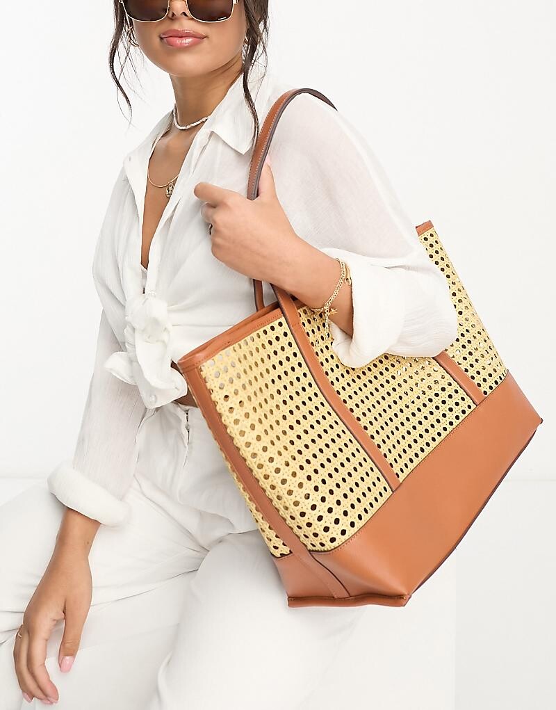 

Accessorize Большая соломенная пляжная большая сумка коричнево-бежевого цвета