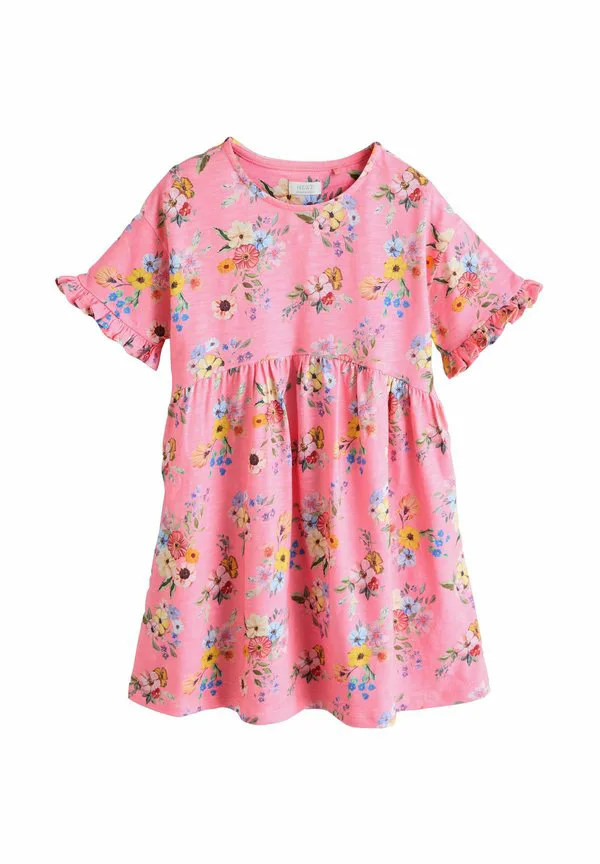 Платье-Джерси с коротким рукавом, прямого кроя. Next, Pink Floral