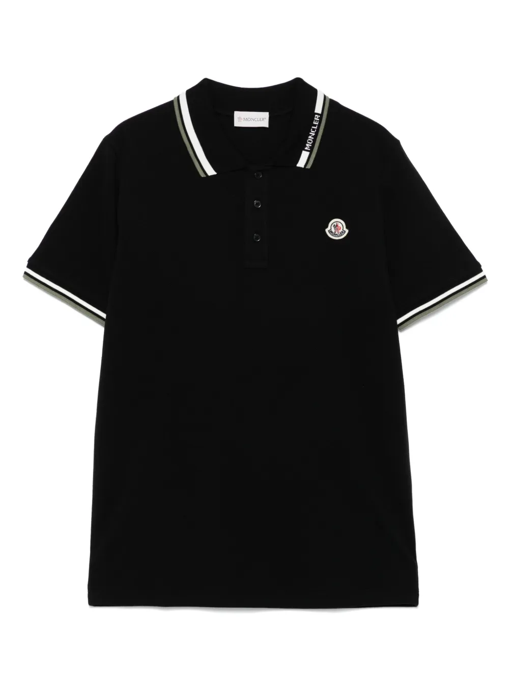 

Рубашка поло из ткани пике Moncler Enfant, черный