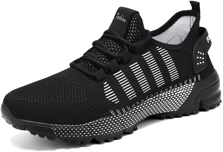 

Мужские кроссовки для ходьбы и бега, дышащие сетчатые спортивные кроссовки, модные, противоскользящие, для тренировок и фитнеса Generic, черный