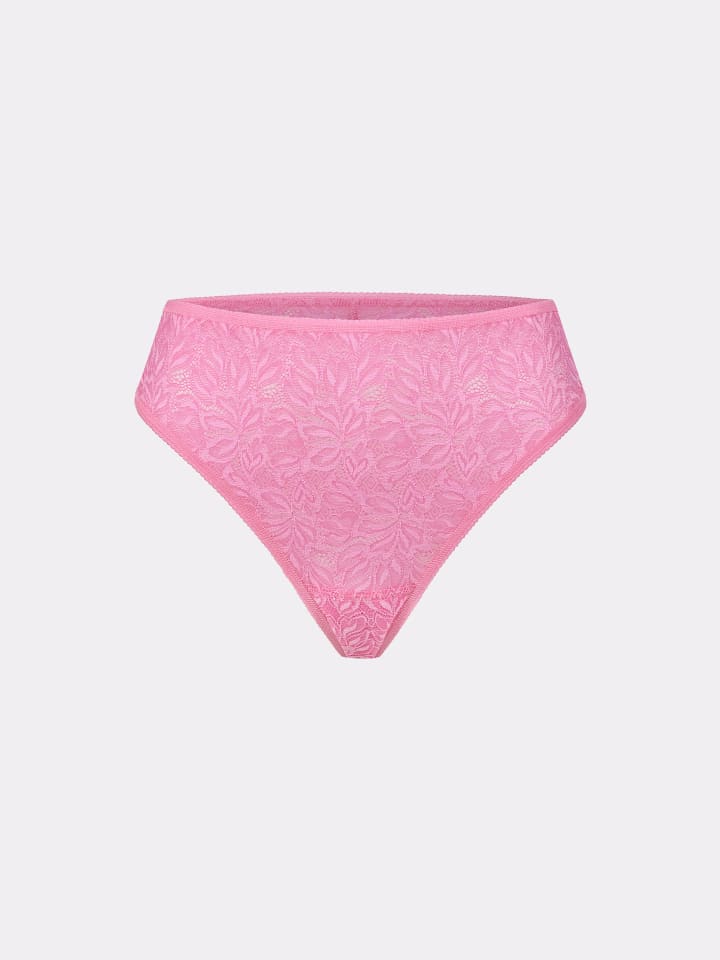 

Erlich Textil Стринги ICONIC LACE HIGH WAIST BRAZIL STRING цвета жевательной резинки