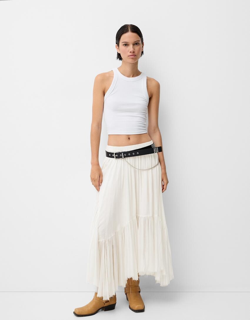 

Байкерские ботинки с квадратным носком Bershka, коричневый