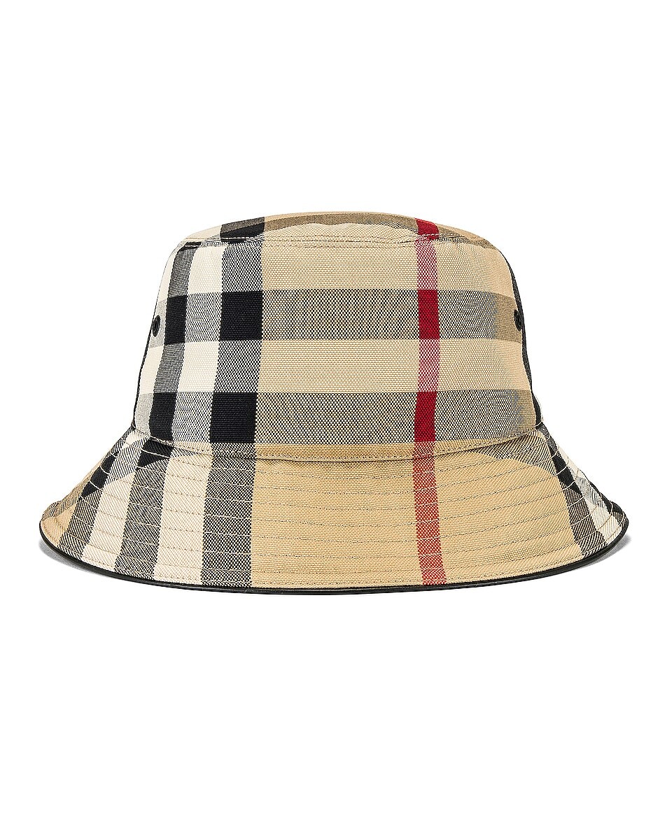 

Шапка Burberry Check Bucket, цвет Archive Beige