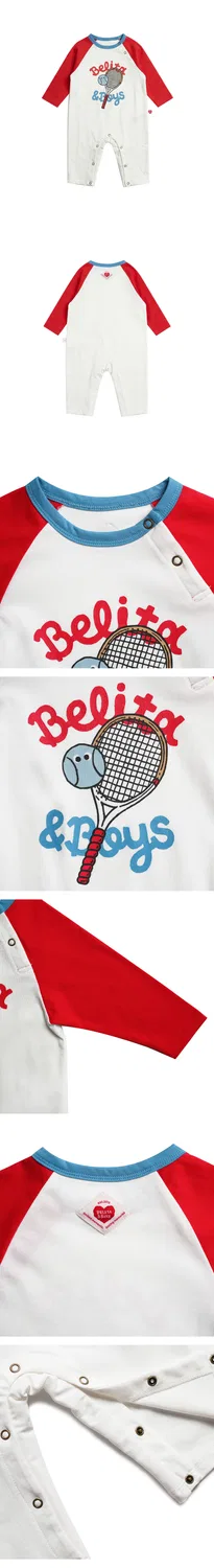 Детский комбинезон с длинным рукавом "Baby Tennis" красный от Belita&Boys — фото 3