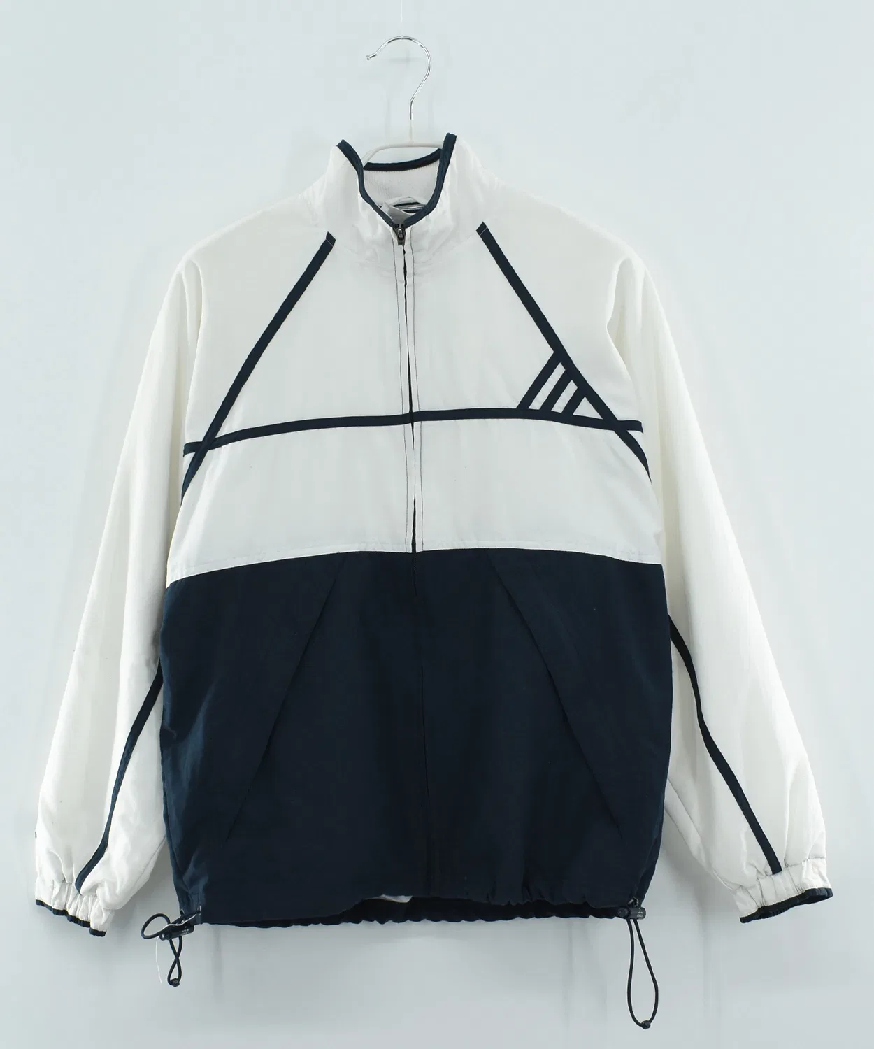 Винтажная куртка Adidas Performance Logo Full Zip, полиэстер, белая — фото 2