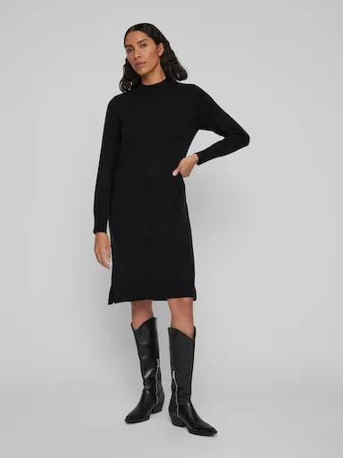 

Трикотажное платье Vila "VIRIL CREW NECK L/S MIDI DRESS - NOOS", черный