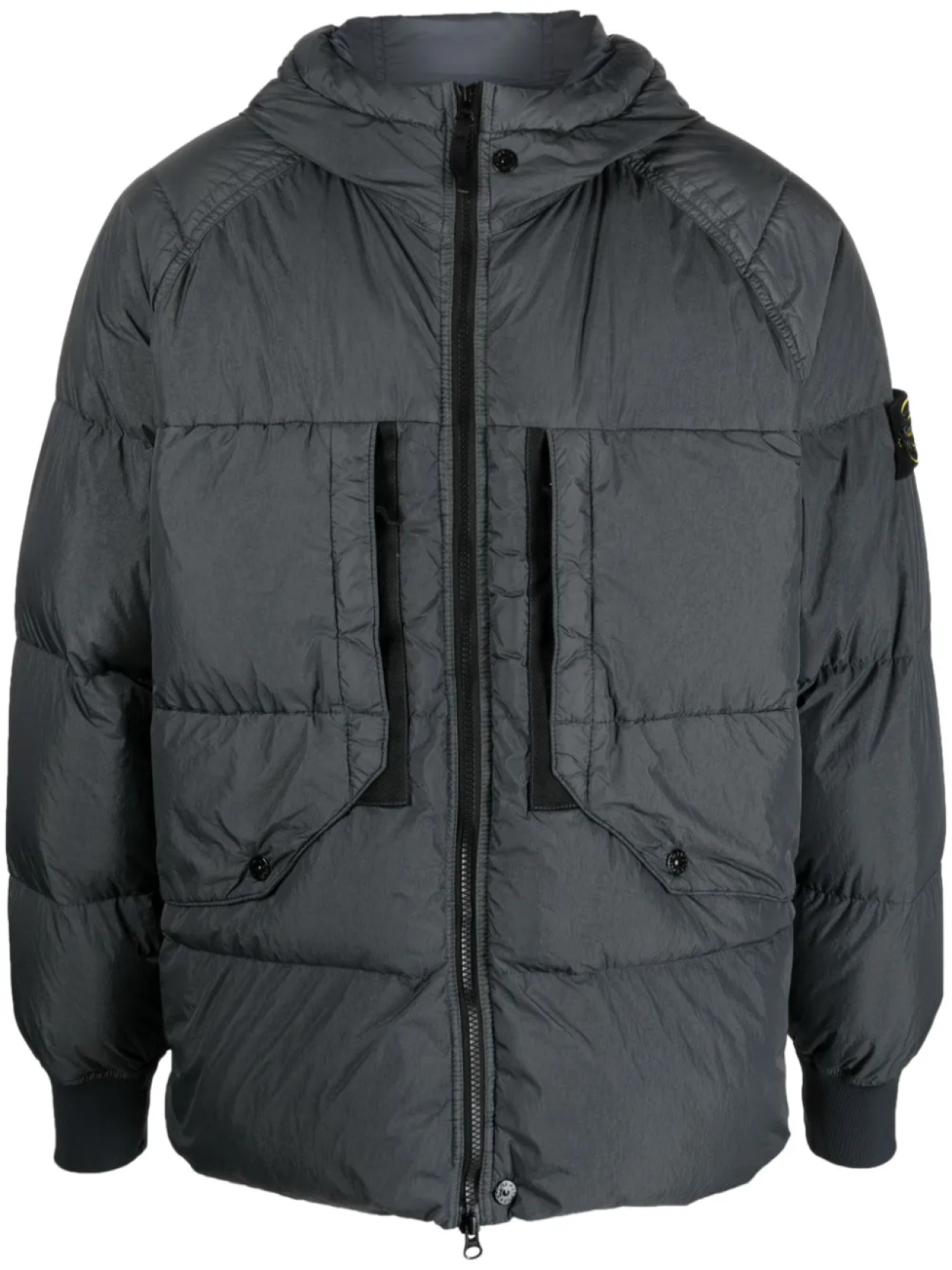 

Stone Island пуховик с нашивкой Compass, серый