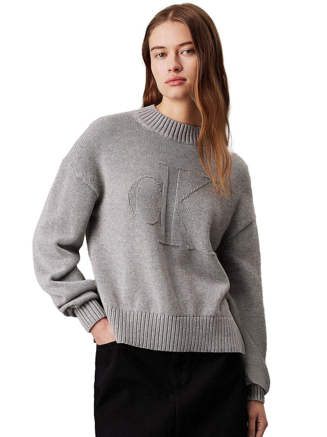

Свитер maglioncino in cotone e lana Calvin Klein, серый