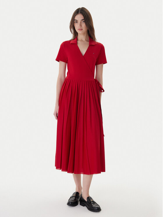 

Повседневное платье regular fit 1985 WW0WW45733 Tommy Hilfiger, красный