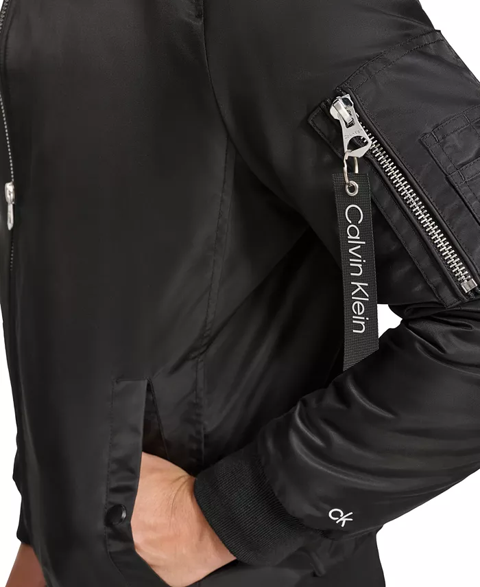 Мужская куртка-бомбер MA-1 Calvin Klein, нейлон, черный — фото 4