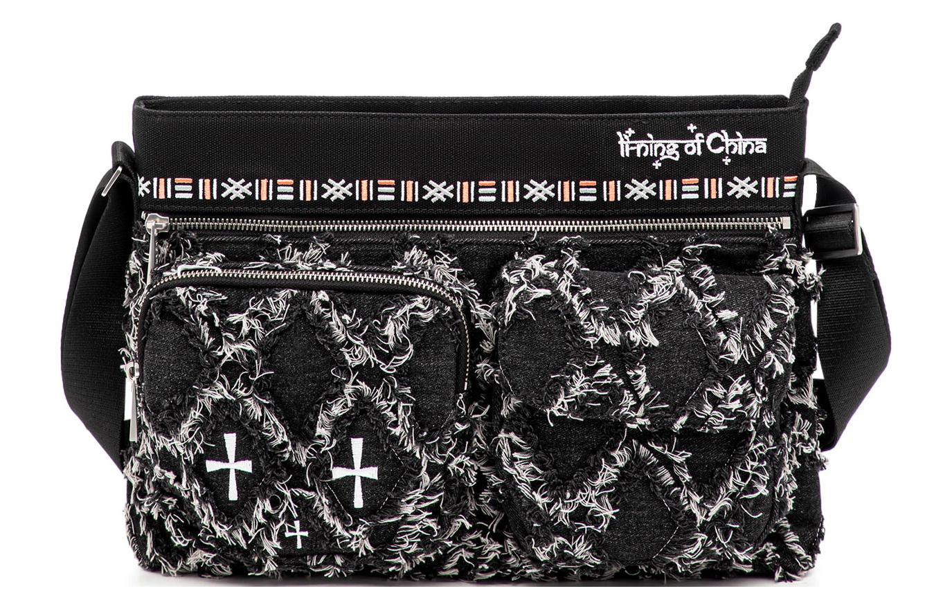 

LiNing Хлопковая сумка через плечо унисекс черная, Black