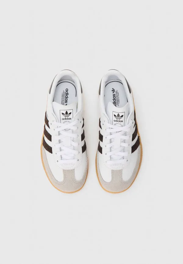 Коричневые кроссовки унисекс «самба» Adidas Originals, White/Aurora Coffee/Clear Granite — фото 4