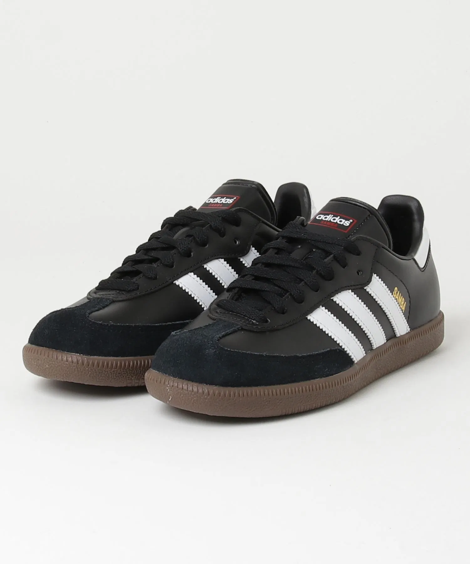 Мужские кожаные кроссовки Samba adidas чёрно-белые