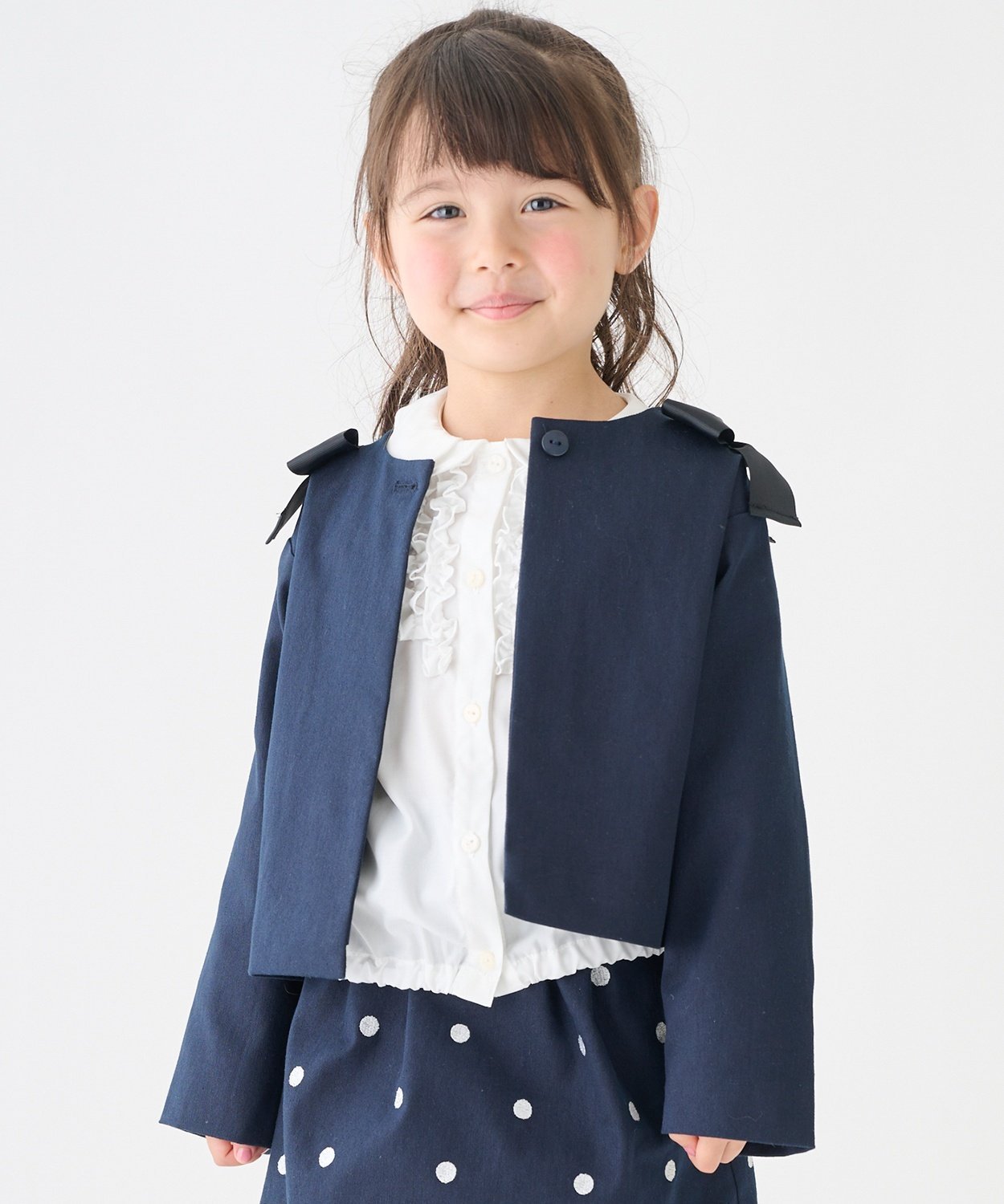 Короткая куртка с лентой Petit main, Navy blue — фото 3