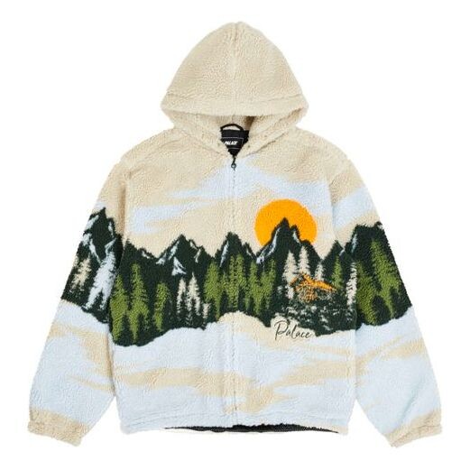 

Куртка PALACE Unisex Hooded Fleece Printing Jacket White, белый